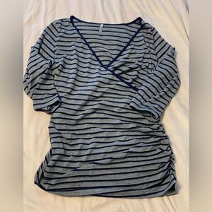 MATERNITY FAUX WRAP NURSING TOP SIZE LARGE